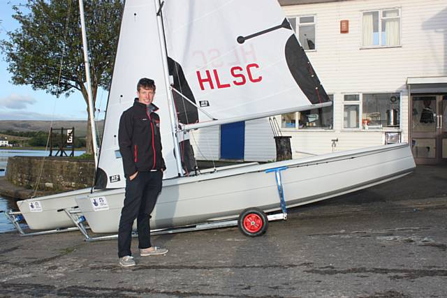 Stuart Bithell, Silver Medal winner in the Men's 470 Class sailing with the new RS Visions funded by Sports England for Hollingworth Lake Sailing Club