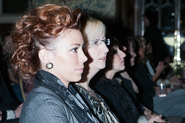 Members of the 350 strong audience watch Lee Stafford as he cuts hair