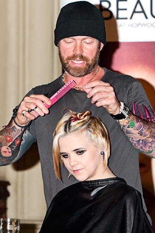 Lee Stafford cuts Sian Bardason's hair