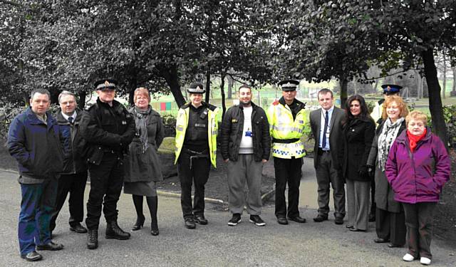 The police and partners on a visit to the area
