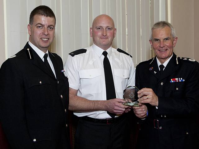 Special Inspector David Geeson,  Special Constable Anthony Conroy and Chief Constable Sir Peter Fahy