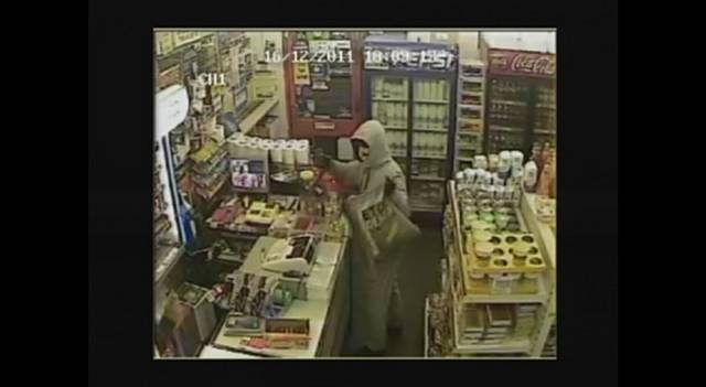 CCTV images following an attempted robbery in Newbold General Store on Bilberry Street, Rochdale 