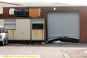 CHANCE FIND: police found the cannabis after this roller-shutter door was tampered with