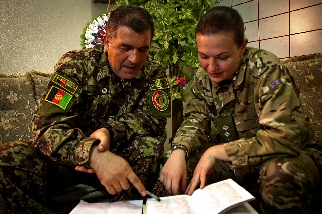 Brigadier General Sheren Shah studying with Lt Ashworth