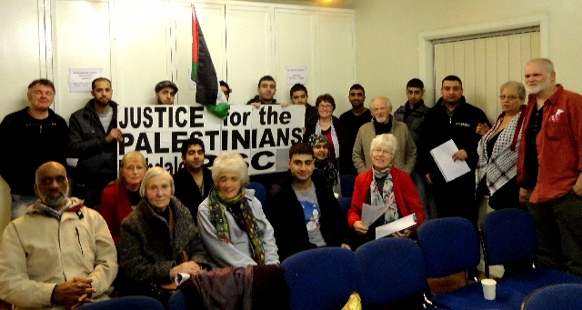 Members and supporters of Rochdale PSC at the screening of the documentary 