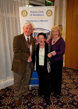 Rotary Club of Middleton President John Brooker with representatives from Middleton Swimming Club