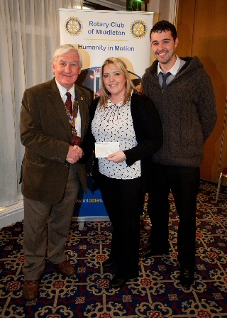 Rotary Club of Middleton President John Brooker with representatives from St Anne's Academy