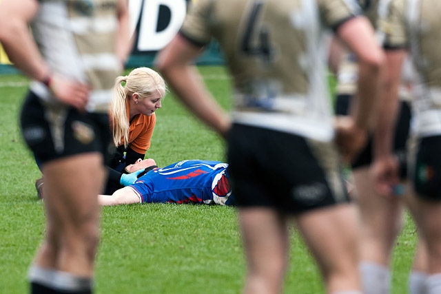 Kay Doherty at work on the field