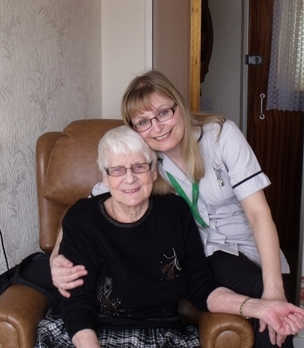 Hilda Rourke, with her carer Sophie, is happy with the STARS service she uses.
