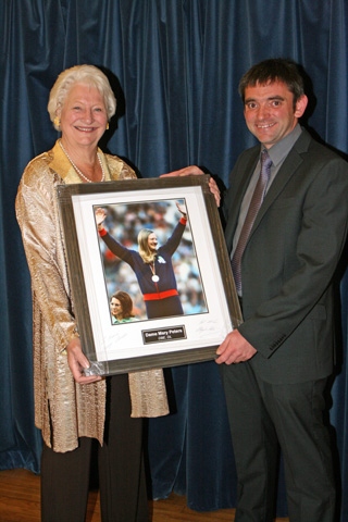 Dame Mary Peters DBE with John Hanson from the event's main sponsor Hanson Spring Ltd