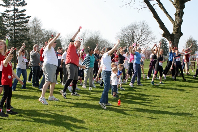 Sport Relief Mile 2012<br/>Runners warming up