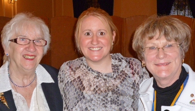 Rotarian Anneliese McArdle, Natalie Wilson and President Joan Banks