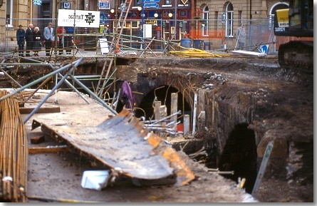 The River Roch uncovered in the Town Centre in 1996