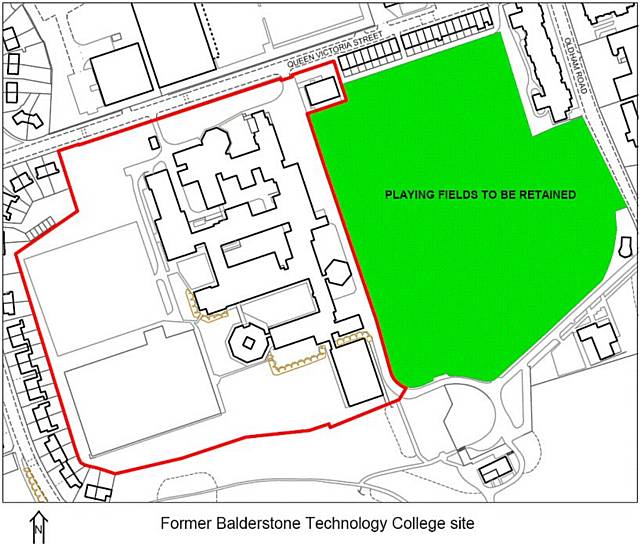 The former Balderstone Technology College site in Queen Victoria Street, Rochdale