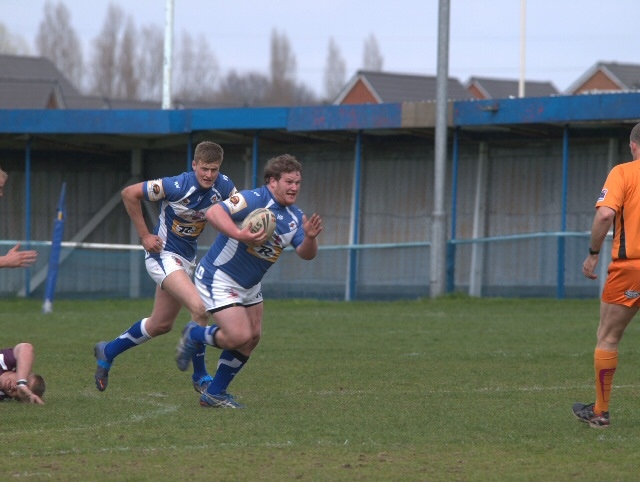 Aiden Gleeson makes a break against Millom