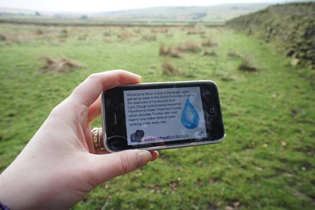 Podscroll being used in the South Pennines near Worsethorne