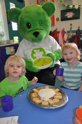 Channings Nursery had a very special visitor at their Teddy Toddle, Humphrey Bear, mascot for Royal Manchester Children’s Hospital Charity