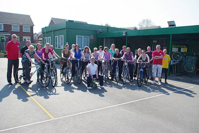 St Edward’s Primary school on thier bikes