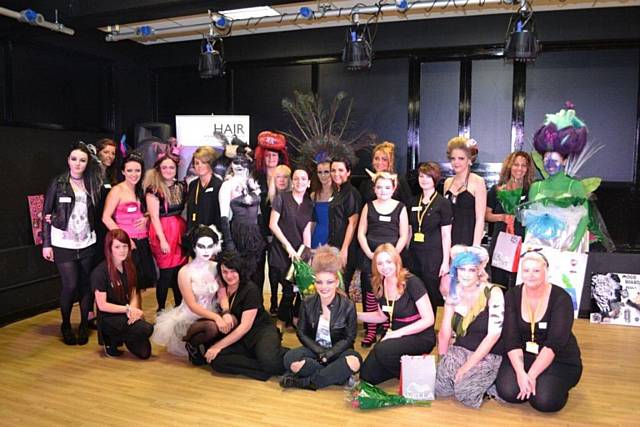 The students and models that took part in the showcase competition 