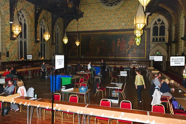 Local Election 2012 - The Great Hall ready for voting box to arrive