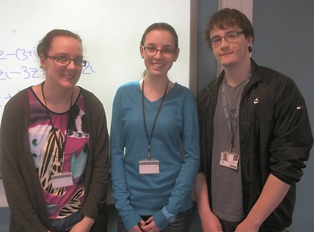 Rochdale Sixth Form College students Shannon Clegg, Rhiann Canavan and Danny Livesey