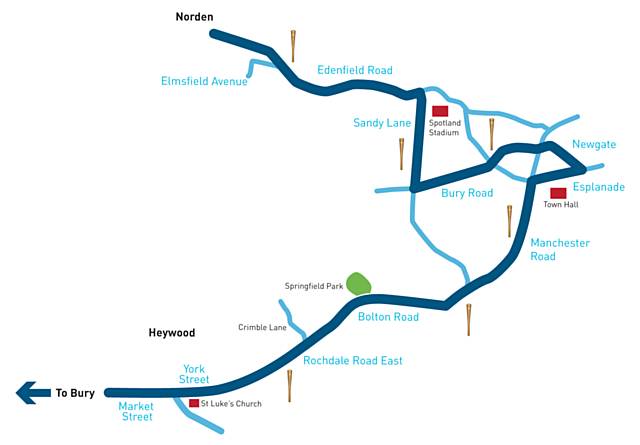 Olympic Torch Route through Rochdale