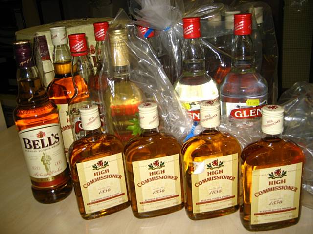 Some of the suspected counterfeit alcohol that has been seized by trading standards officers recently

