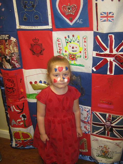 Kacie Miller with our Jubilee wall hanging