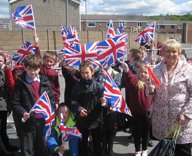 Flying our flags at Burnley awaiting the Royal Party