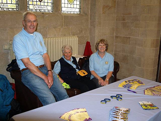 Rotarian Keith Crossley with Sheila Acton and Immediate Past President of Rotary, Joan Banks