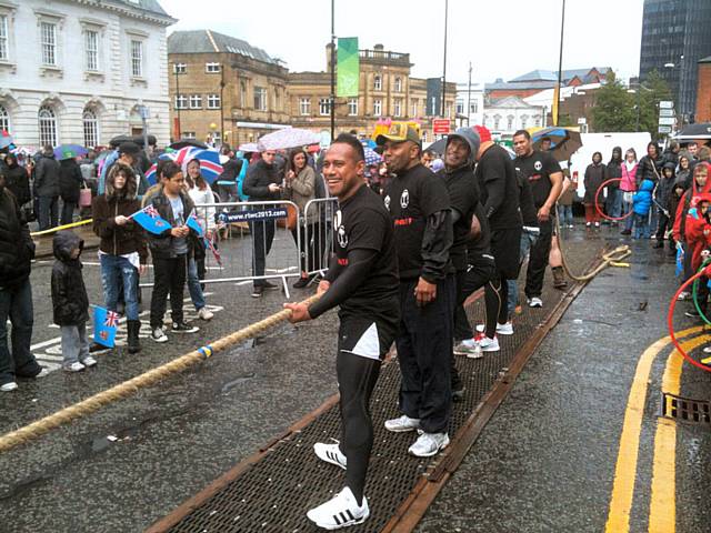 Fiji Rugby League took part in the Tug of War Challenge

