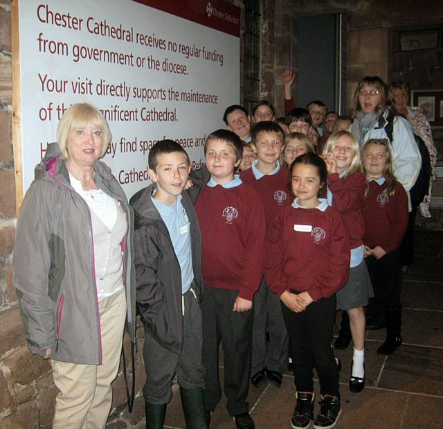 Class 3 at St John with St Michael Primary School in Chester Cathedral