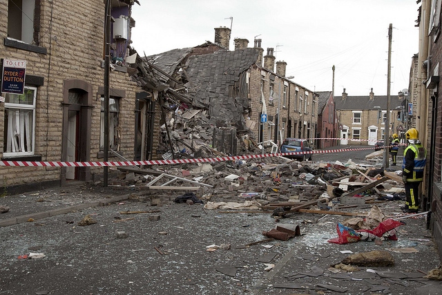 Devastation caused by the explosion on Buckley Street in Shaw