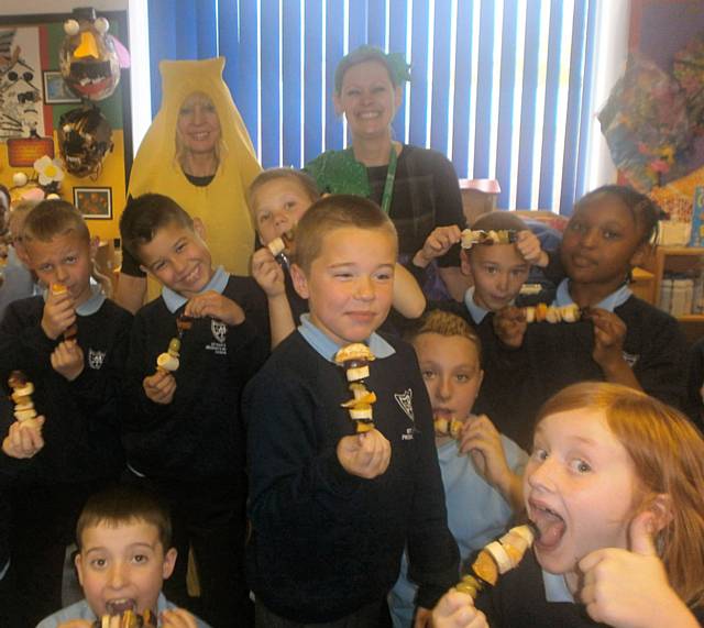 Pupils at St Mary’s RC Primary, Middleton enjoy their cook and taste session

