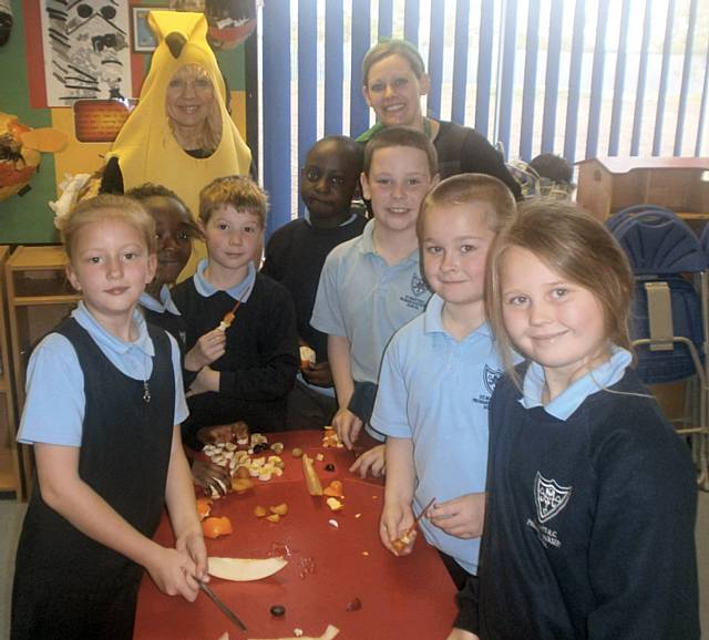 Pupils at St Mary’s RC Primary, Middleton enjoy their cook and taste session

