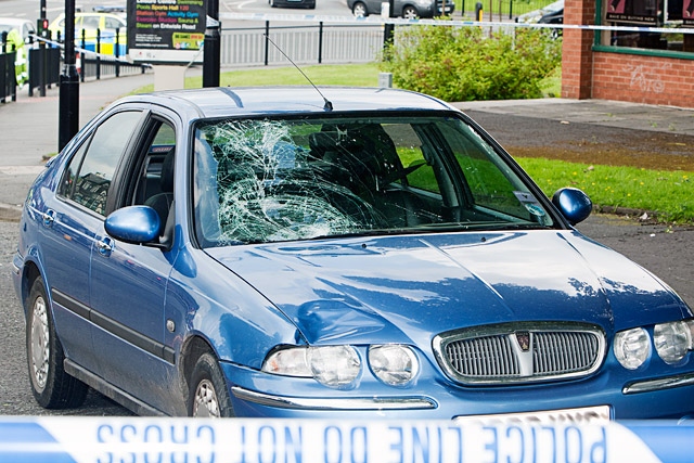 The Rover car involved in a collision with a 12-year-old boy
