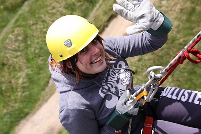 The  Peel Tower abseil on the top of Holcombe Hill 