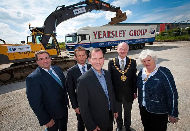 John Hudson, Chief Executive of Rochdale Development Agency; Andrew Russell, Managing Director of Russell Construction; Harry Yearsley, Managing Director of Yearsley Group; Mayor, Councillor James Gartside and Mayoress, Councillor Jane Gartside of Rochdale