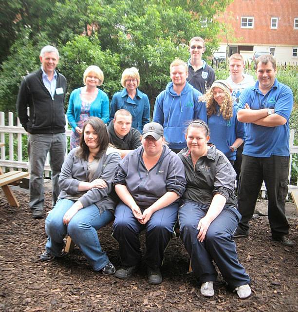 The young people who undertook a renovation of the garden area at the back of Lighthouse Project in Middleton