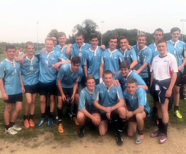 Lancashire under 14s side Cameron Connolly, back row far left, Zac Baker, stood up front row in white, and Brad Turner, knelt down at the side of him at the front
