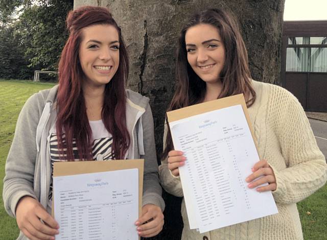 Twins Brittany and Robyn Oliver who both gained 13 GCSE A* to C passes
