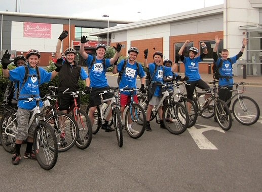 Young group from Middleton taking part in the Manchester to Blackpool bike ride
