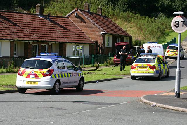 Police chased a red Honda ramming it into a railing on the corner of Red Lane, Buckley Road and Foxholes Road