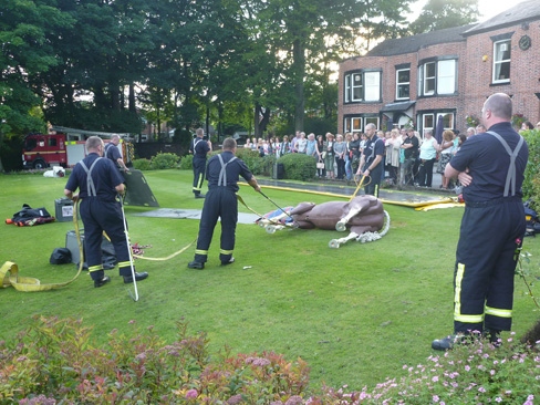 Greater Manchester Fire and Rescue Service (GMFRS) joined staff from the Peter Fenton Veterinary Practice, based in Middleton, for a presentation and demonstration