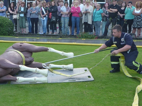 Greater Manchester Fire and Rescue Service (GMFRS) joined staff from the Peter Fenton Veterinary Practice, based in Middleton, for a presentation and demonstration