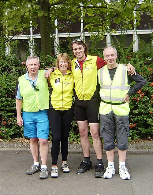 The Camphill Billies, Elaine Bradley (Chief Executive of Camphill Milton Keynes), her husband Steve,  Miguel Werneck (Camphill Co-worker) and Peter Taylor