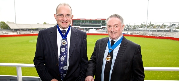 Vice President Neil Smith MBE with Phil Cusack of AECOM who was elected President of Greater Manchester Chamber of Commerce for a second year 