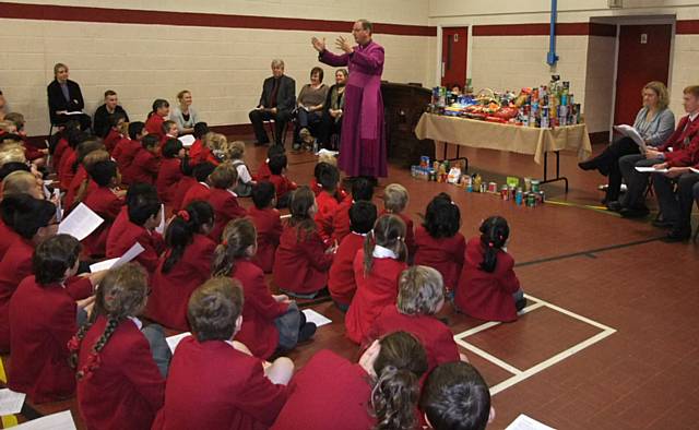 Beech House School Harvest Festival with Bishop of Middleton