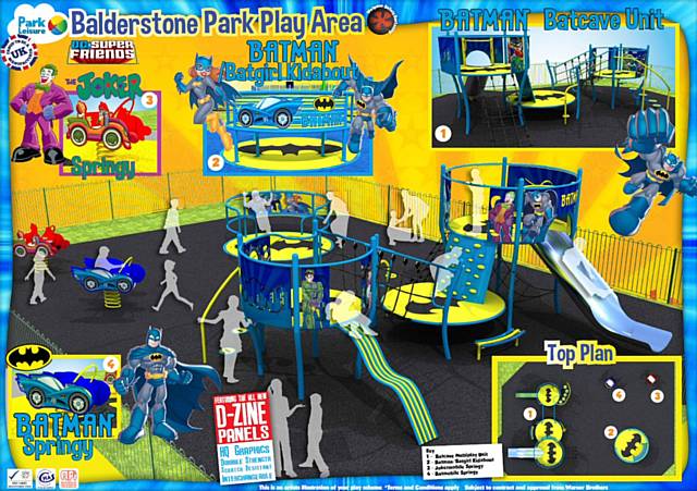 Batman themed play area at Balderstone Park for 4 to 11 year olds

