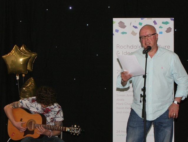 James Nash and Mick Davis at the Rochdale Literature and Ideas Festival